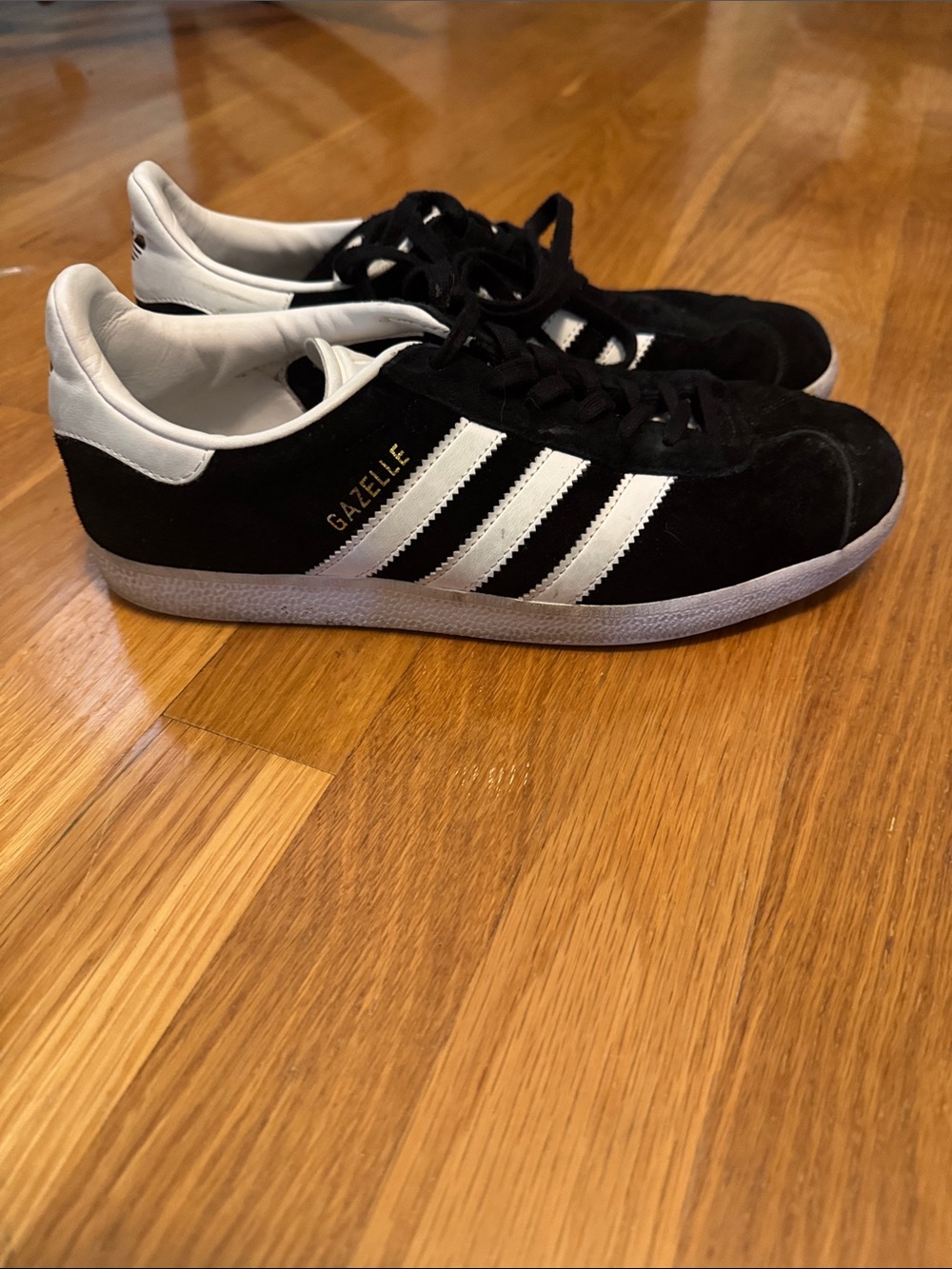 adidas Gazelle Black with White Stripes Sneakers